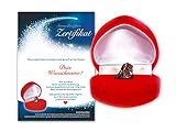 Echte Sternschnuppe in roter Herzbox - inkl. persönlichem Widmungszertifikat mit Deinem Wunschtext | das romantische Geschenk zum Geburtstag, zur Taufe, zum Jahrestag oder zu Weihnachten