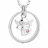 fish Mädchen Halskette Sterling-Silber 925 Taufkette Rosa Geschenkverpackung Taufe Geschenk